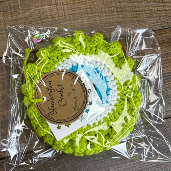 Evil Eye Halloween Monster Coasters Cup Mug Cotton Set of 4 Handcrafted Crochet - Picture 15 of 15